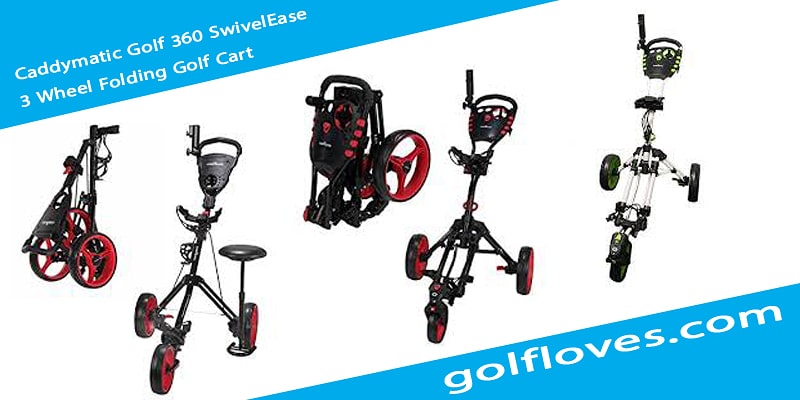 Caddymatic Golf 360 SwivelEase 3 Wheel Folding Golf Cart